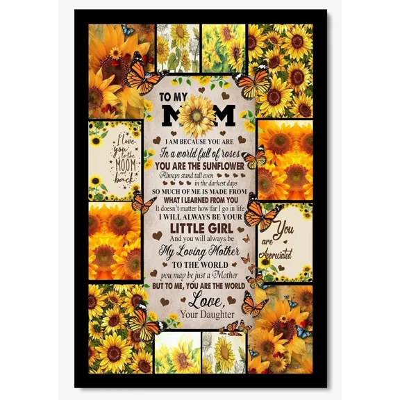 Poster Thankful Letter Fromaughter To Her Mom Gift For Mother Mother'Say 02 - UNFRAMED Poster Prints, Wall Art For Home Decor Or Office - Great Gift Idea For Friends & Family, 8x12