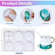 LETS RESIN Extra Deep Coaster Resin Molds Silicone, Large 6 Cavity Silicone Molds for Resin, Round Silicone Coaster Molds for Epoxy Resin, Cups Mats, Diy Craft