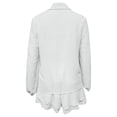 thumbnail image 5 of Cagogo Women's 2 Piece Puff Sleeve Shirt Set Elastic Waisted Shorts Casual Solid Basic Matching Lounge Outfits Summer Cruise Travel Clothes, White M, 5 of 7