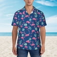 thumbnail image 4 of Haiem Plants And Flamingos Printed Hawaiian Shirt for Men - Men’s Casual Beach Summer Shirts - Stretch Fabric with Modern Fit-X-Large, 4 of 9