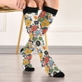 thumbnail image 5 of FORMRS Womens Knee High Socks Casual Long Thick Travel Daily Wear, 1 Pair, Black Flowers Pattern, 5 of 6