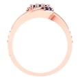 thumbnail image 4 of 0.45 ct Brilliant Round Cut Blue Sapphire 18K Rose Gold Solitaire with Accents Engagement Bridal Wedding Ring Band Set size 5.75, 4 of 7