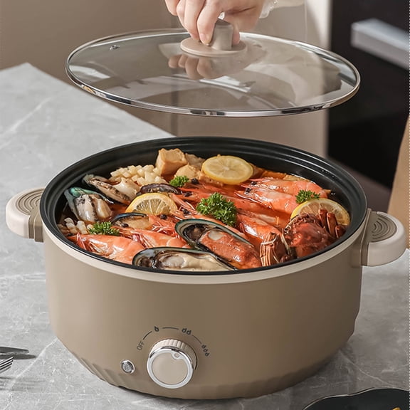 Hot Pot Electric, 3L Multi-Function Electric Hot Pot Cooker, Non-Stick Frying Pan, Multifunctional Electric Hot Pot for Steak, Egg, Noodles, Oatmeal, Shabu Shabu Pot for Camping, RVs, Party