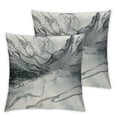 thumbnail image 2 of WERPE Grey Marble Texture 2pcs Throw Pillow Covers,Black and White Abstract Ink Marble Cushion Cover Digital Blend Hidden Zipperl Decorative Pillowcases for Hair Skin Lumbar 18x18in, 2 of 6
