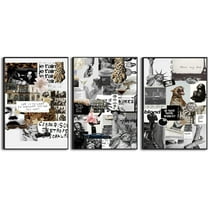 Hieng Retro Fashion Wall Art New York Collage Poster Canvas Print Set of 3 90s Luxury Vintage Leopard shuffle Painting Artwork Girl Magazine Picture Dorm Decor Living Room Bedroom Bathroom
