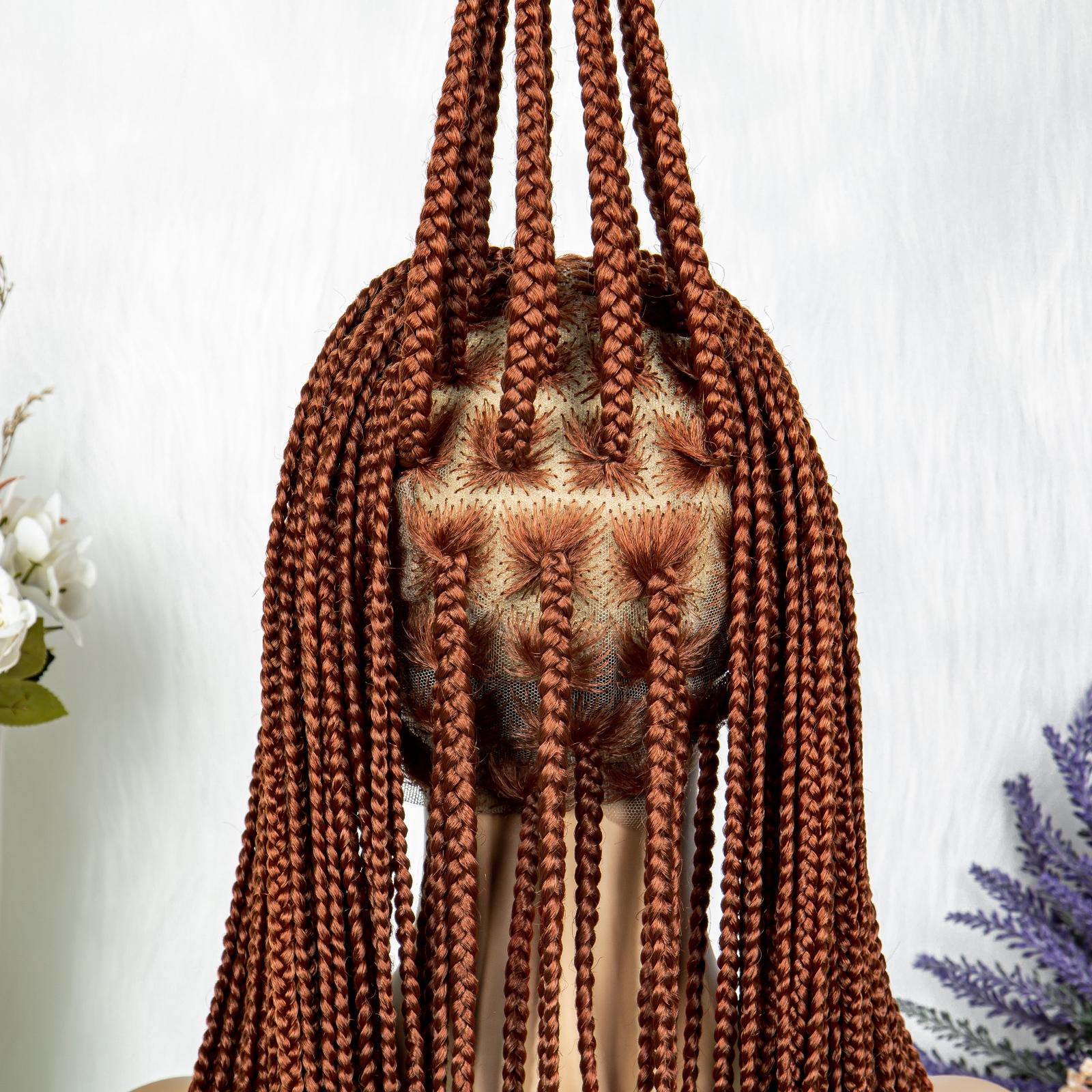 Braided Wigs for Black Women Transparent HD Full Lace Knotless Box Braided Wigs Twist Cornrow Braids Synthetic Lace Front Braided Wigs with Baby Hair Handmade Faux Locs Wig Braided Wigs (350 Color)