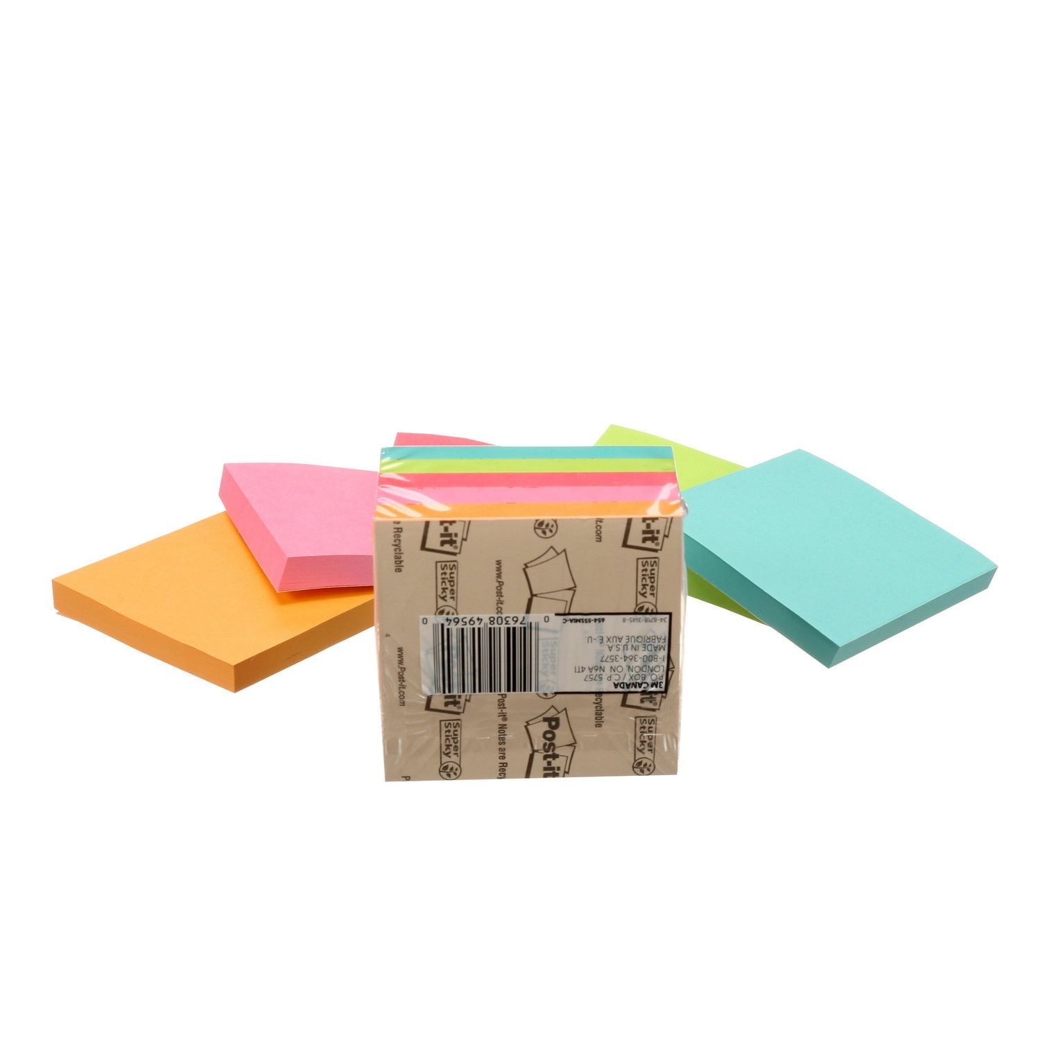 Post-it® Super Sticky Notes 654-5SSMIA-C RP, Miami Collection, Post-it Super Sticky Notes 654-5SSMIA-C RP