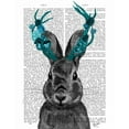 thumbnail image 2 of Fab Funky 26x32 Gold Ornate Wood Framed with Double Matting Museum Art Print Titled - Jackalope with Turquoise Antlers, 2 of 4