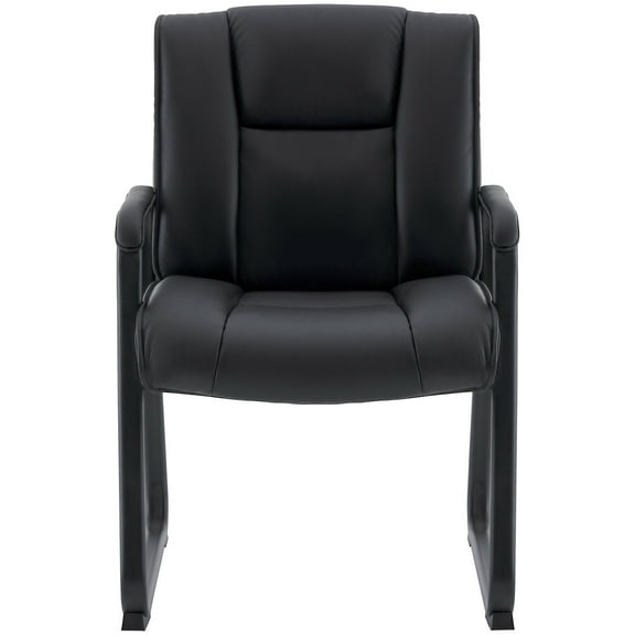 Premium Top Grain, Genuine Leather Waiting Room Chair with Sled Base