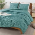 thumbnail image 7 of Grayish Teal Twin/Twin XL Comforter Set, Twin Bed Comforter for College Dorm Girls Boys Kids Boho Soft Warm Cute Comforter, 2 Pieces Aesthetic Chevron Bohemian Bedding Set, 7 of 7