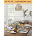 thumbnail image 5 of 15 Inch Round Placemats Set of 4, Yellow Grey Non Slip Heat Insulation PP Table Mats, Abstract Geometric Oil Painting Vintage Gradient Washable Place Mats for Kitchen Dining Party Table Decor, 5 of 7