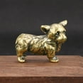 thumbnail image 3 of Brass Solid Dog Figurine Small Statue Home Ornament Animal Figurines Gift, 3 of 3
