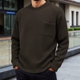 thumbnail image 4 of Mens T-Shirts Long Sleeve Crewneck Waffle T-Shirt Loose Fit Brown Tee Shirt Summer Shirts for Men, 4 of 4