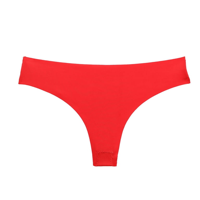 Lopecy-Sta Women's Sexy Lingerie Solid Color Seamless Briefs Panties Thong  Underwear Savings Clearance Womens Underwear Period Underwear for Women Red