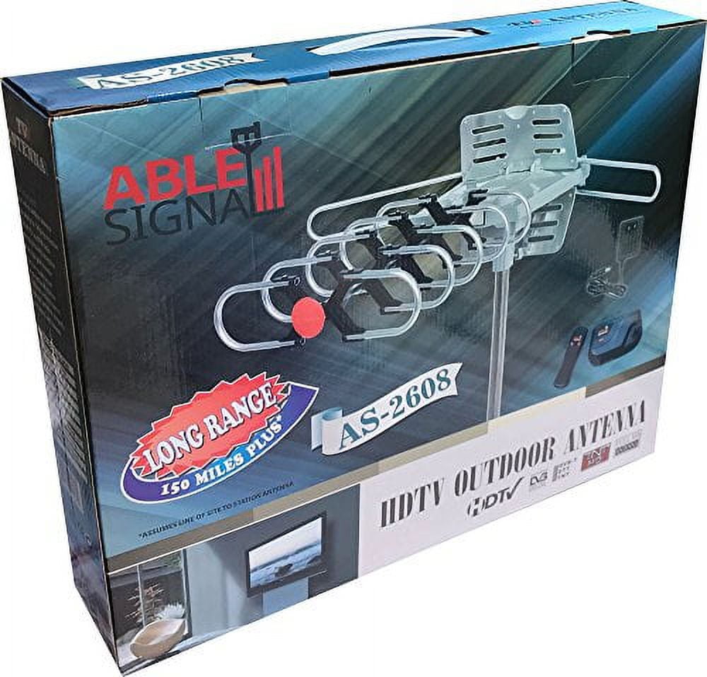 Able Signal Amplified HD Digital Outdoor HDTV Antenna with Motorized