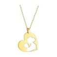 thumbnail image 4 of Collar con colgante de corazón para el Día de la Madre, ideal para celebraciones navideñas y bodas. Color dorado, 4 of 9