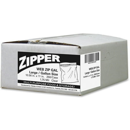 Webster Zipper Gallon Size Storage Bags, 250 count