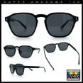 thumbnail image 2 of Mens Hipster Keyhole Rectangle Horn Rim Plastic Nostalgic Sunglasses All Black, 2 of 7