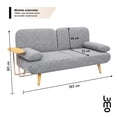 thumbnail image 2 of Sofa Cama con Mesa y Puerto de Carga Moderno Minimalista gris, 2 of 3