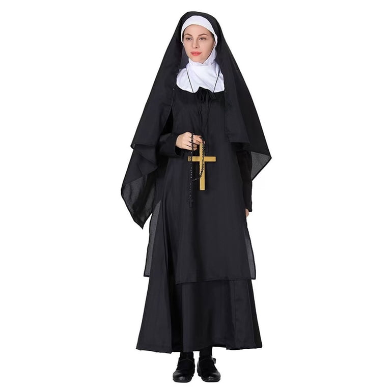 nun black dress Womens Nun Religious Costume