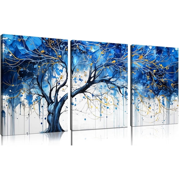 Flower Pictures Wall Art for Living Room - Modern Office Artwork Wall Decor - Black and White Canvas Wall Art for Bedroom Size 12" x 16" x 3 Pieces