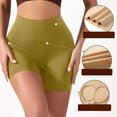 thumbnail image 7 of zbxnLI Women's High Waist Yoga Shorts Butt Lift Stretch Slim Ribbed Workout Running Bike Shorts Activewear, 7 of 7