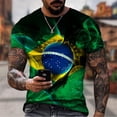 thumbnail image 3 of Camiseta con gráfico de la bandera de Brasil para hombre, ropa con estampado 3D, camiseta de fútbol de Brasil, camisetas de gimnasio, ropa de calle, camisetas de club de fútbol, 3 of 5