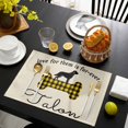 thumbnail image 3 of Yellow Black Buffalo Checkered Placemats Set of 4, Bones Cute Dogs Pets Placemats for Dining Table, Place Mats for Kitchen Tabletop, Waterproof Wipeable Dining Table Mats Set, 3 of 9