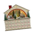 thumbnail image 1 of Calendario de Adviento de madera navideño con 24 cajones, diseño rústico creativo en forma de casa, con luz para escaparate o chimenea., 1 of 9