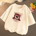 thumbnail image 1 of Sanrios Kawaii Anime Kuromi Hello Kitty, camiseta de manga corta de algodón con dibujos animados para niños, parte inferior de cuello redondo, Top de verano, regalo, 1 of 4