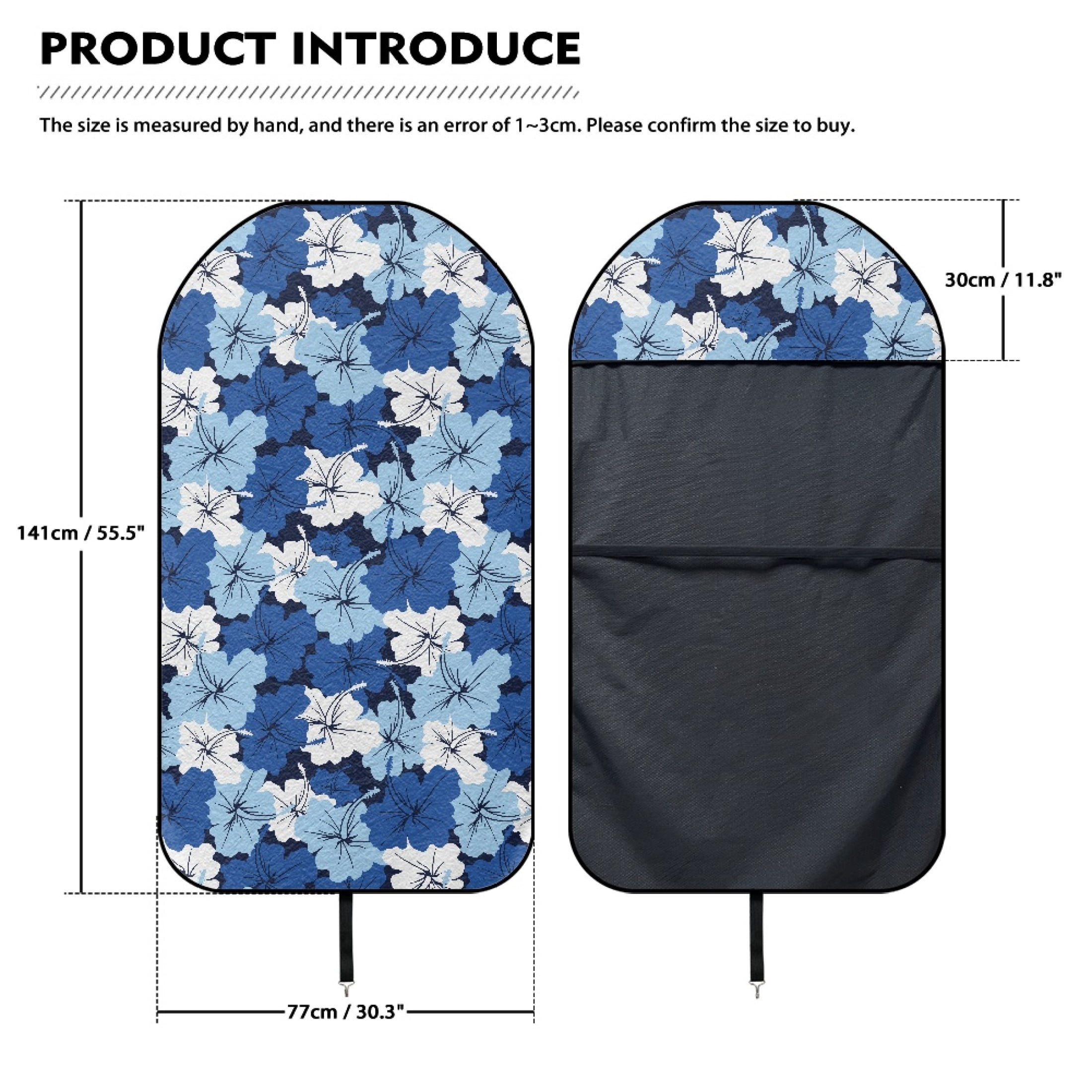 XYZCANDO Blue Hibiscus Floral Car Seat Towel Cover - Waterproof Sweat-Absorbent Protector, Universal Fit for Cars, SUVs & Trucks - Soft, Breathable Auto Accessory