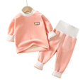 thumbnail image 5 of Acaics Girls' 2 Piece Ribbed Tracksuit Set: Color Block Crew Neck Long Sleeve Cuffed Jogger Outfit, Soft Daily Loungewear for Girls Ages 6 Months–6, 5 of 7