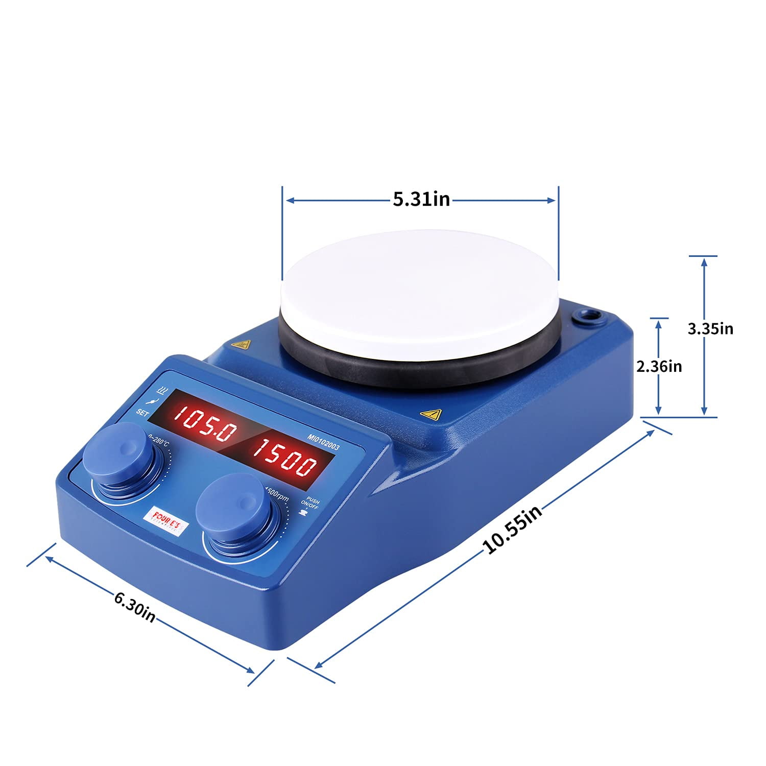 Maccx Magnetic Stirrer Hot Plate with Support Stand, 5.3 inch Digital  Hotplate, Max 536℉/280℃, LED Panel, Temperature Control & Speed Adjust,  1500 RPM