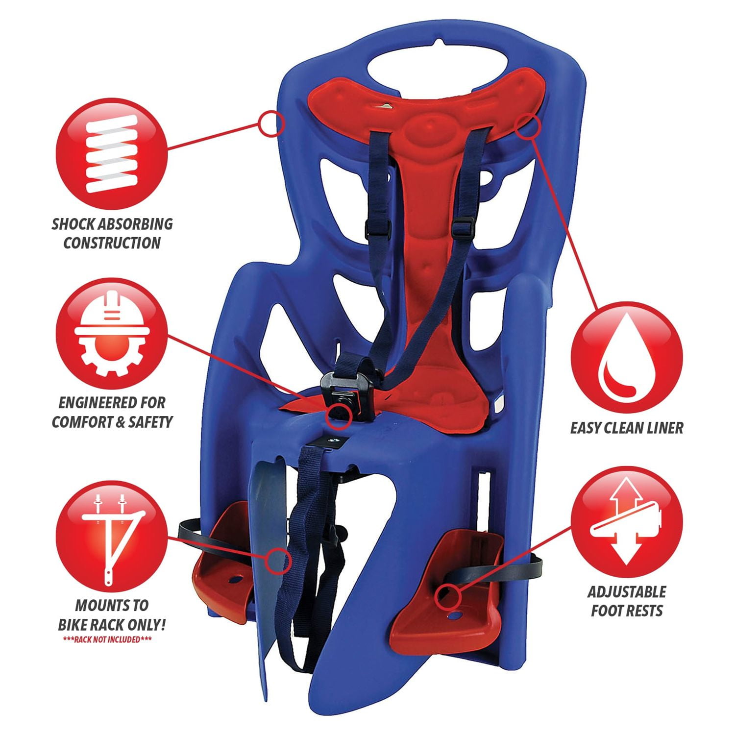 Bellelli Pepe Bike Rack Mounted Baby Carrier Red Blue Walmart