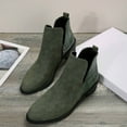 thumbnail image 6 of Mepaouo Western Ankle Bootie Womens Suede Stacked Heel Chelsea Slip on Short Boots with Zipper(Green,6.5), 6 of 9