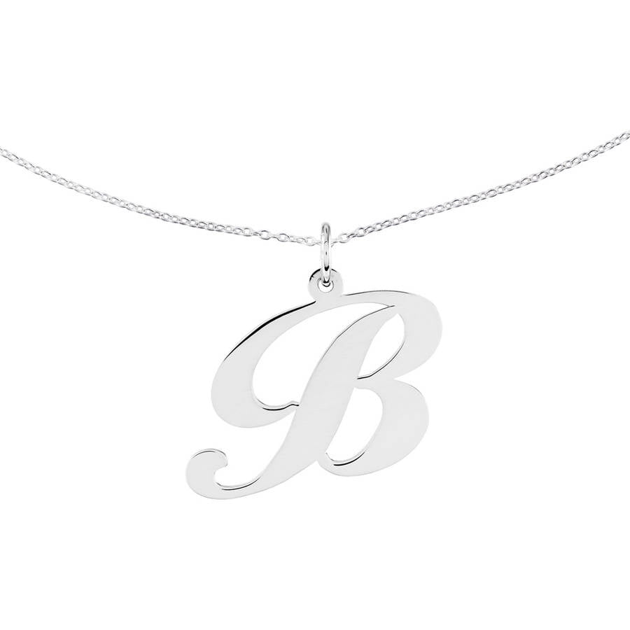 Mia Diamonds 925 Sterling Silver Large Fancy Script initial V Charm