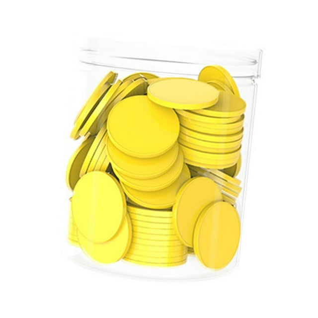 Yinanstore 100 Pieces 1 inch Math Manipulatives Counting Chips Discs Round for Kids Learning Sorting Lightweight Educational PP Material Yellow