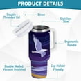 thumbnail image 4 of 30 oz Insulated Stainless Steel Tumbler Double Wall Stainless Steel Tumbler with 2-Way Drinking Seagulls and The Beach, 4 of 9