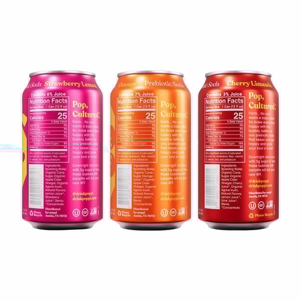 thumbnail image 2 of Poppi Prebiotic Soda, Variety Pack, 12 fl oz, 15-count, 2 of 4