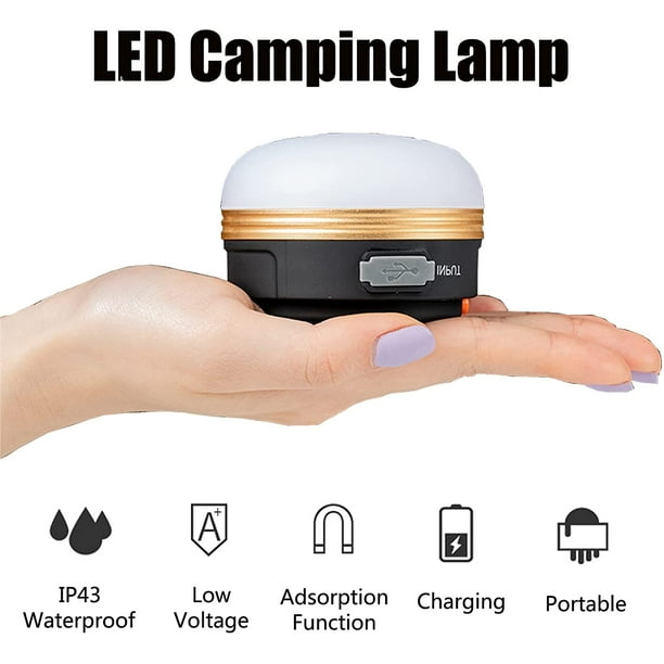 Lanterne Camping 2 En 1 LED 6400mAh – Power Bank, 5 Modes Lumineux, étanche IP65, Aimantée