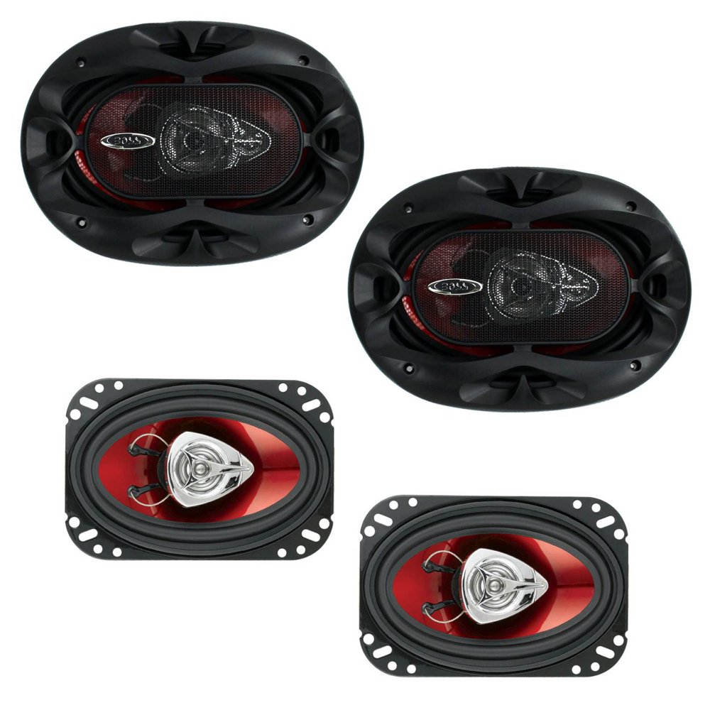 Boss 6x9&quot; 3 Way 400W Speakers (Pair) &amp; 4x6&quot; 200W 2 Way Car