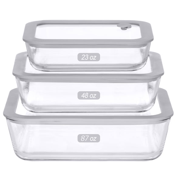 Set de 3 Recipientes para Alimentos EcoEvo de Vidrio Herméticos