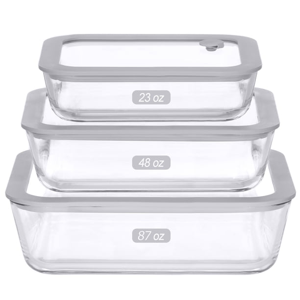 Set de 3 Recipientes para Alimentos EcoEvo de Vidrio Herméticos