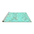 thumbnail image 2 of Ahgly Company Machine Washable Indoor Rectangle Abstract Turquoise Blue Contemporary Area Rugs, 4' x 6', 2 of 4
