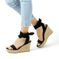 thumbnail image 5 of BURUDANI Womens Open Toe Espadrilles Wedges Tie Lace Up Cute Ankle Strap Platform Sandals Dressy Shoes, 5 of 6