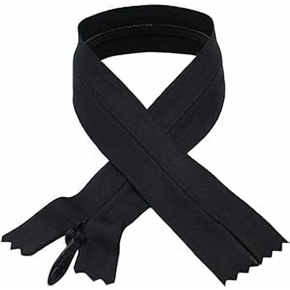 Zipperstop Unique Zipper YKK #5 Heavy Conceal - Invisible (Bridal Wear), Select Length and Color (Length 24 inches, Black) Wholesale Authorized Distributor YKK®