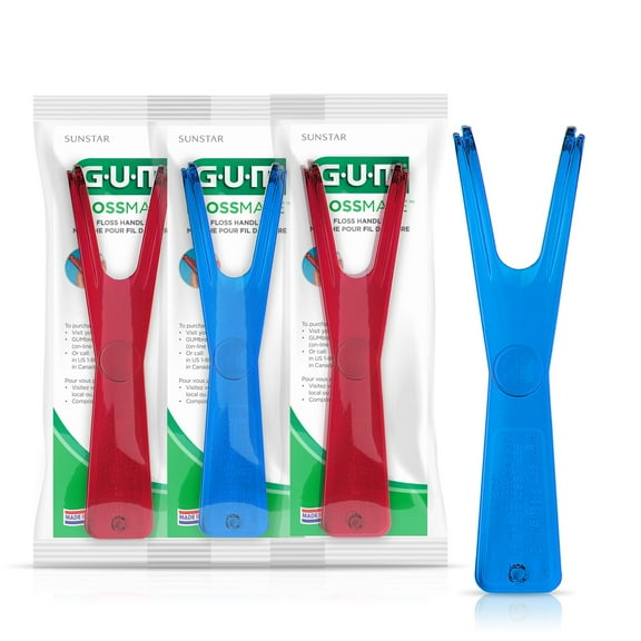 GUM Flossmate Reusable Floss Handle, 1 Count (Pack of 3)