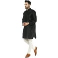 thumbnail image 2 of SKAVIJ Kurta Pajama Set for Men Art Silk Party Wear Dress Blue L, 2 of 6