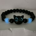 thumbnail image 3 of 2pcs/Set Vintage Cute Cat Beaded Bracelets with Luminous Glass Beads, Adjustable Elastic Wristbands with Charm, Perfect for Party and Gift-Giving, All-Season Accessory, Halloween/Christmas Gift, 3 of 12