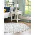 thumbnail image 4 of Rugs.com Bohemian Trellis Collection Rug – 7 Ft Round Pearl Low Rug Perfect For Kitchens, Dining Rooms, 4 of 9